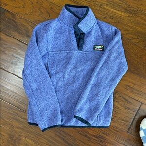 L.L. Bean Blue Fleece Sweatshirt with Quarter-Zip